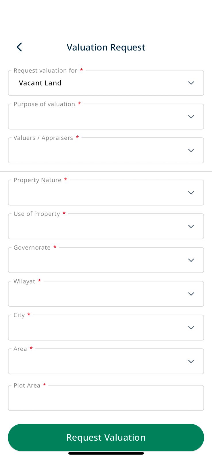 تقديم طلب تثمين